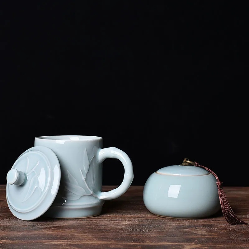 杭州陶瓷茶杯会议杯水杯高档礼盒套装