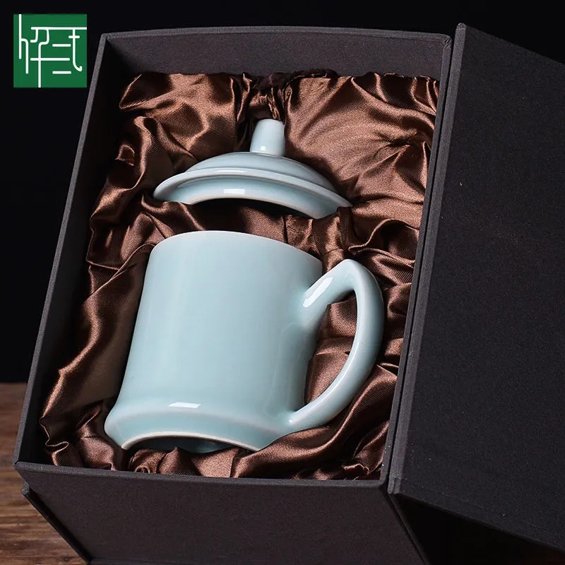 杭州家用带盖杯子泡茶杯会议杯办公杯礼盒装